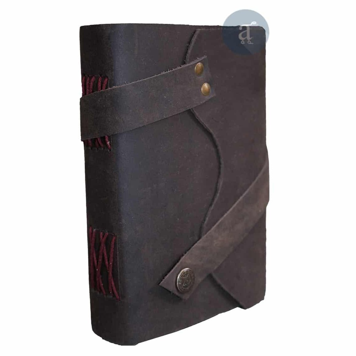 Genuine Leather Bound Sketchbook With Button Closure 