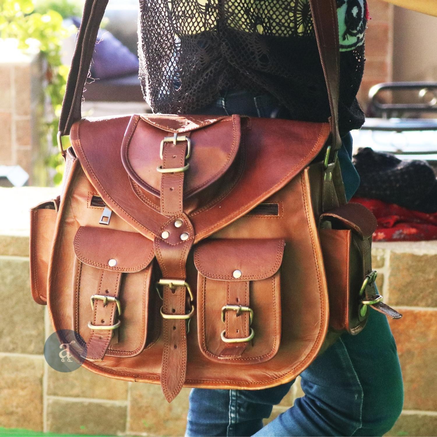 Big leather sale shoulder bag