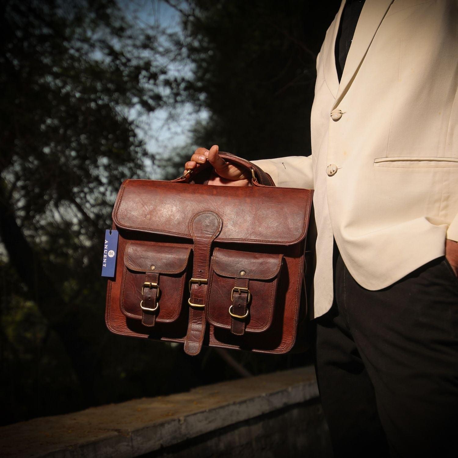 High Quality Men's Business Handbags Retro Password Lock Briefcase