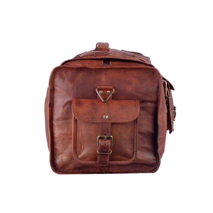 Leather Weekender Bag With Shoe Compartment - Anuent