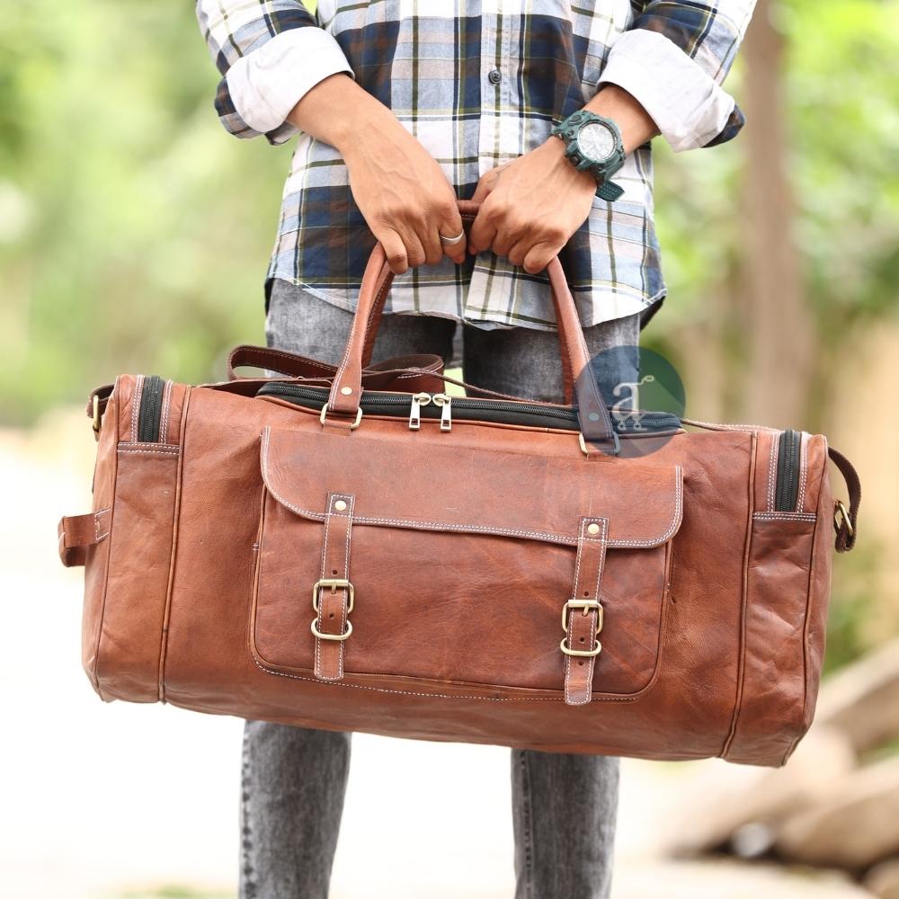 Big leather duffle online bag